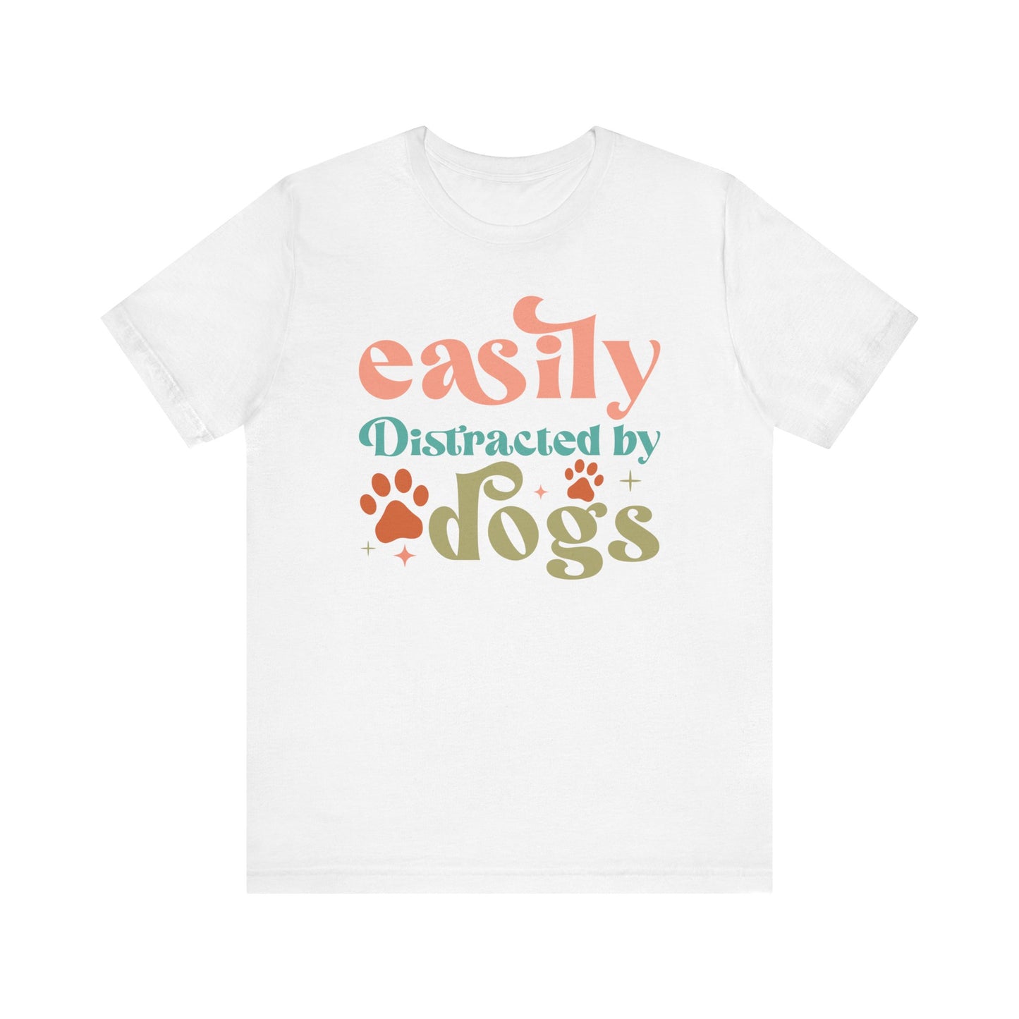 "Easily Distracted by Dogs – Fun Retro Dog Lover Design"