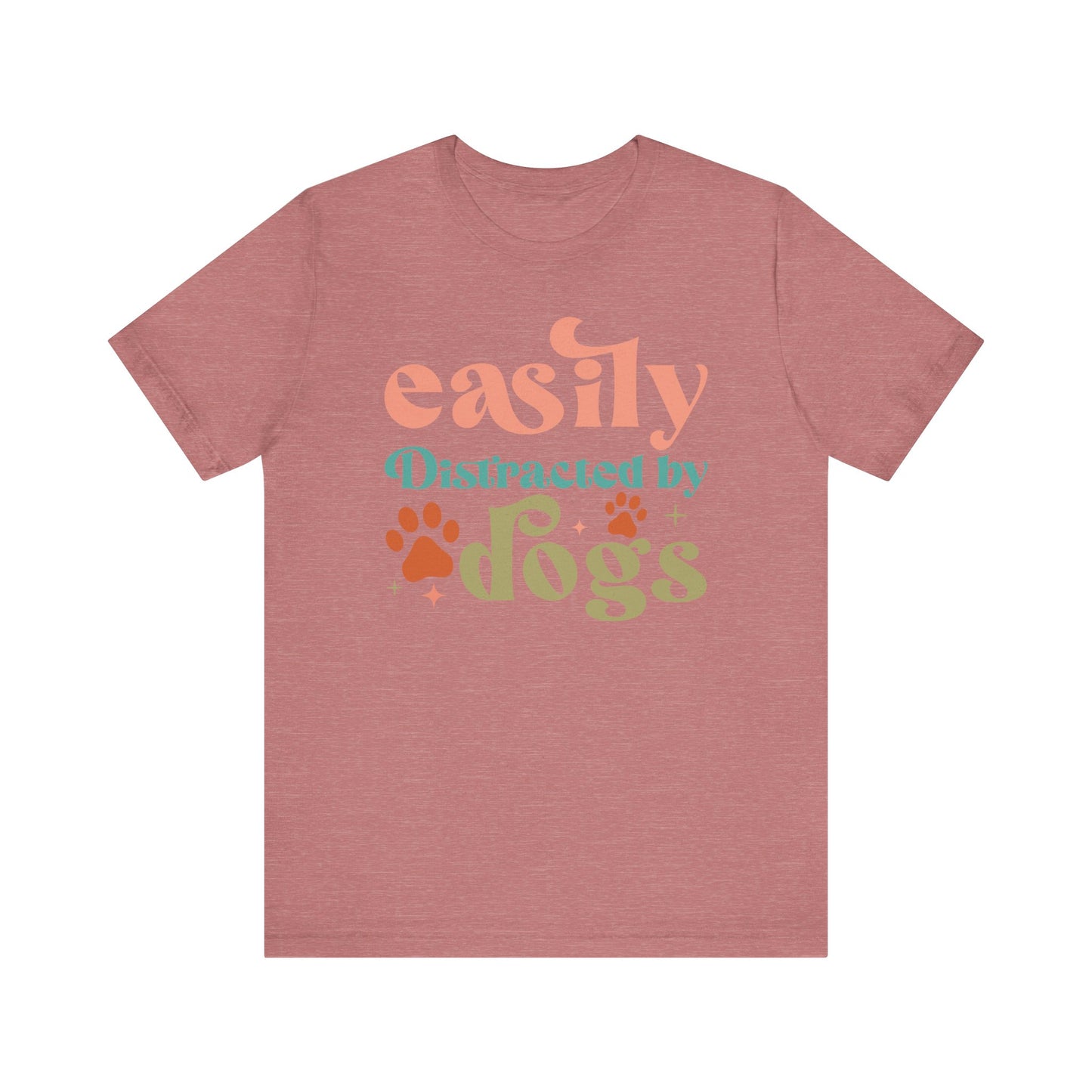 "Easily Distracted by Dogs – Fun Retro Dog Lover Design"