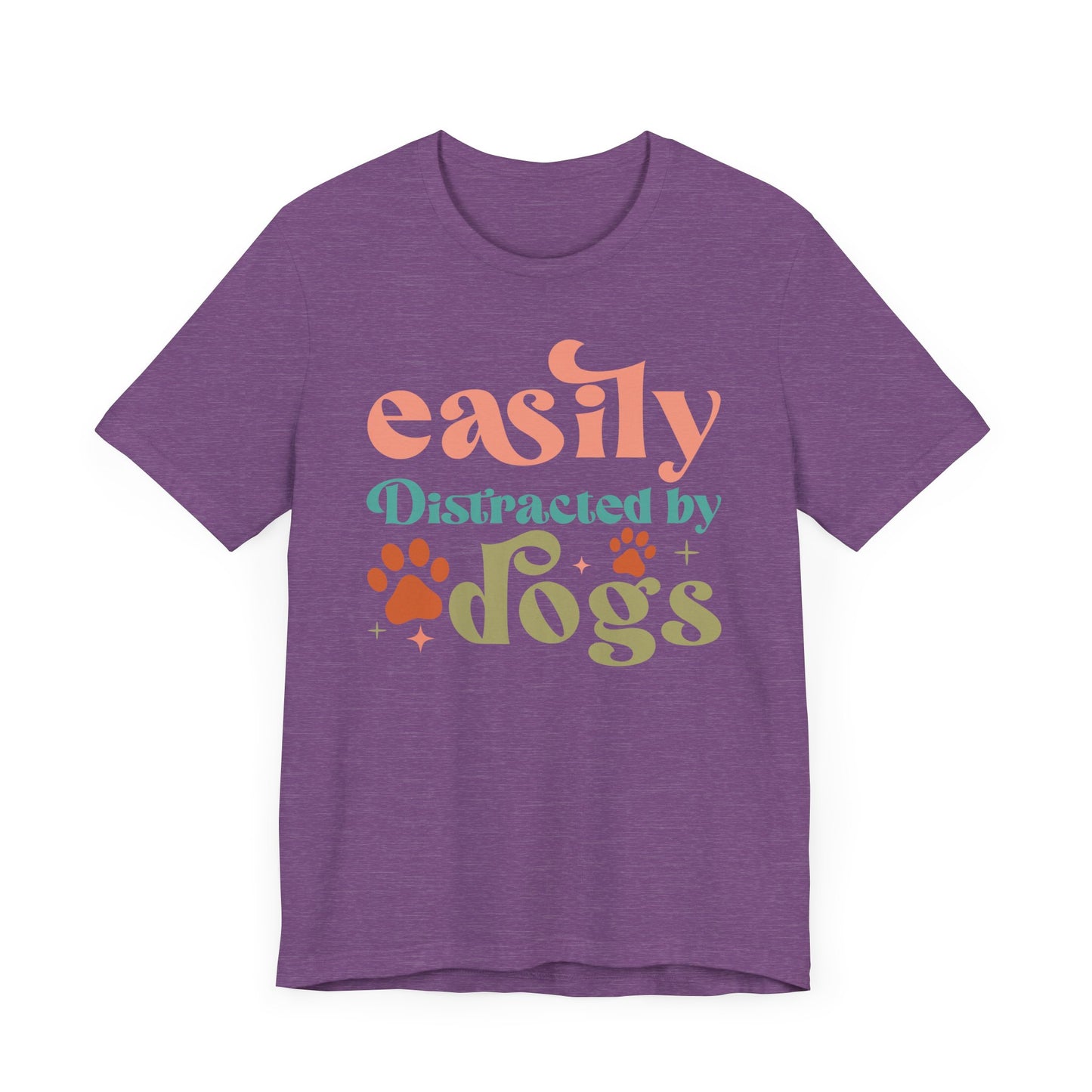 "Easily Distracted by Dogs – Fun Retro Dog Lover Design"