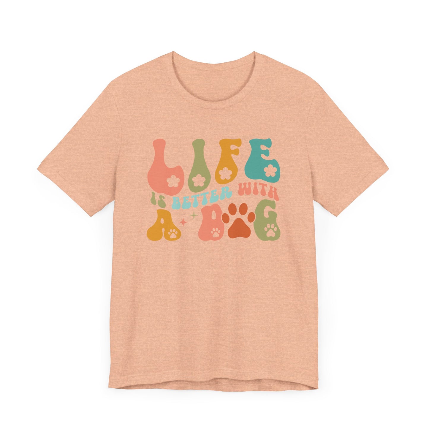 "Life is Better with a Dog – Retro Paw Print Dog Lover Design"