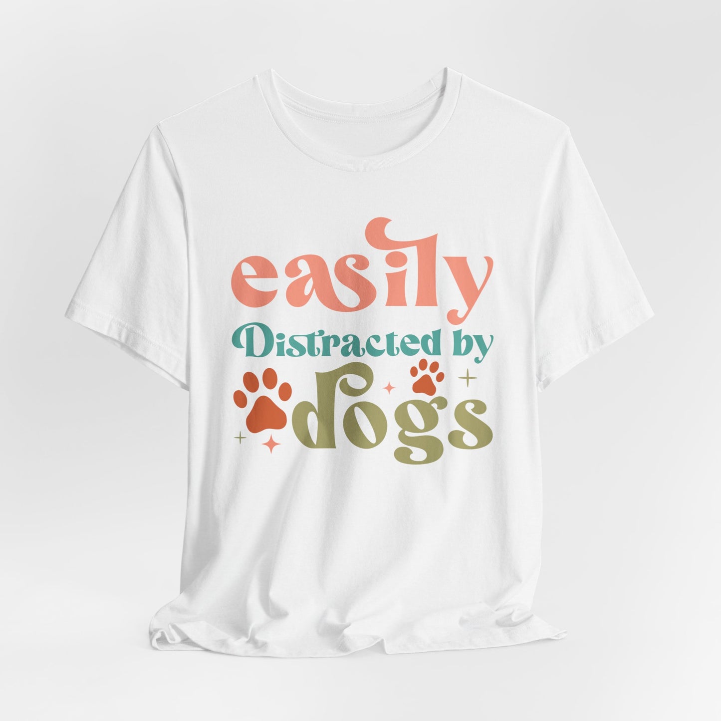 "Easily Distracted by Dogs – Fun Retro Dog Lover Design"