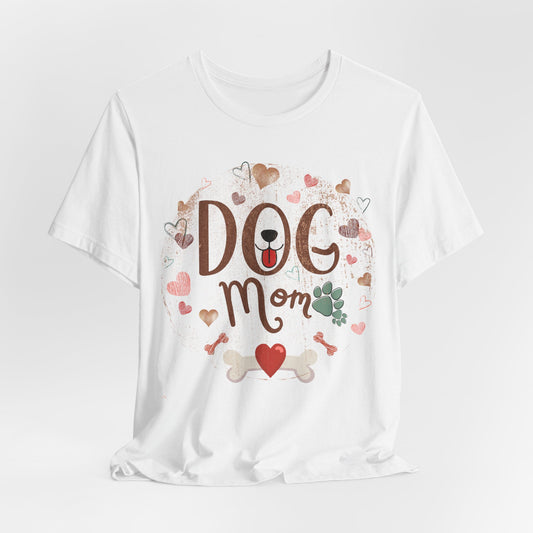 "Dog Mom – Cute Heart and Paw Print Design"