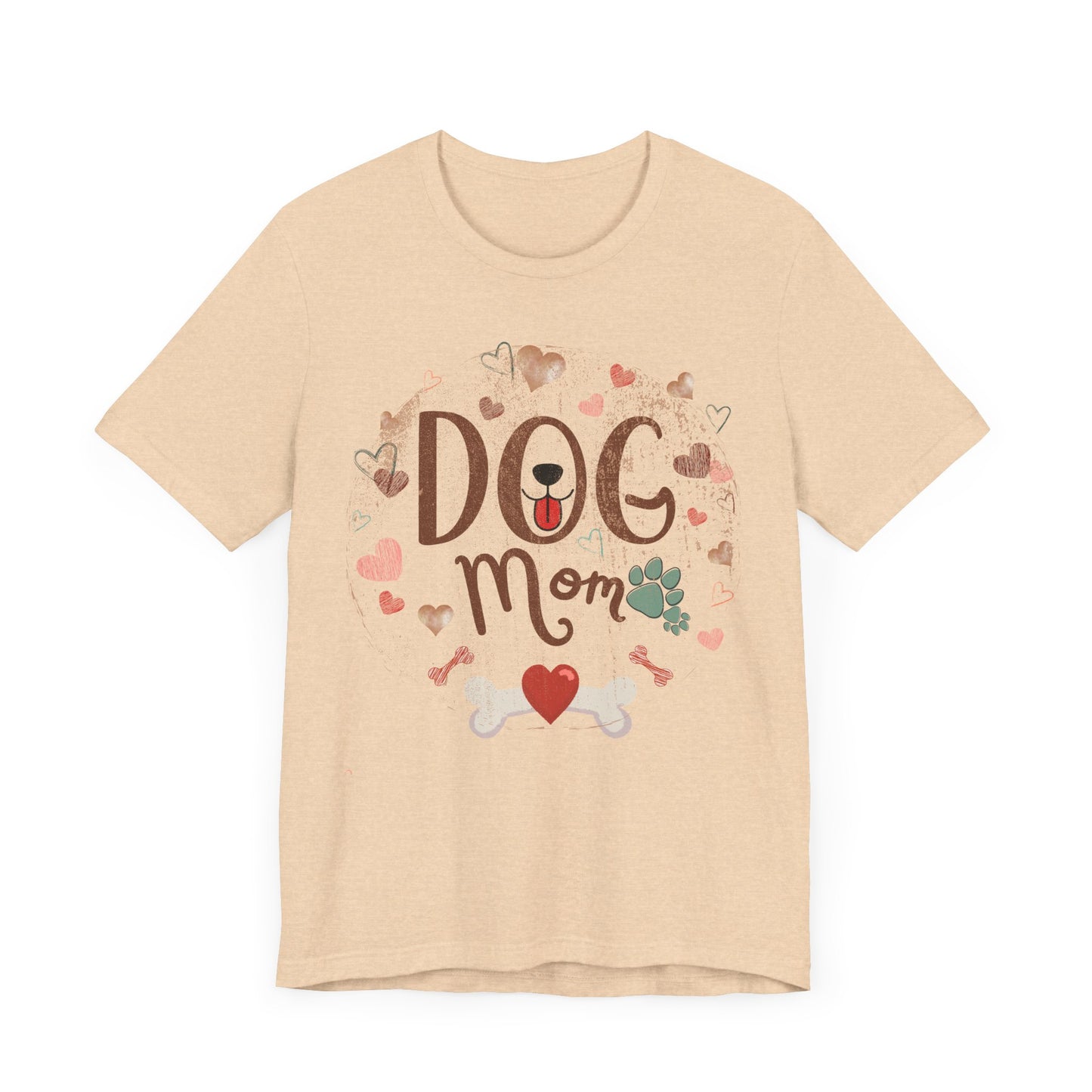 "Dog Mom – Cute Heart and Paw Print Design"