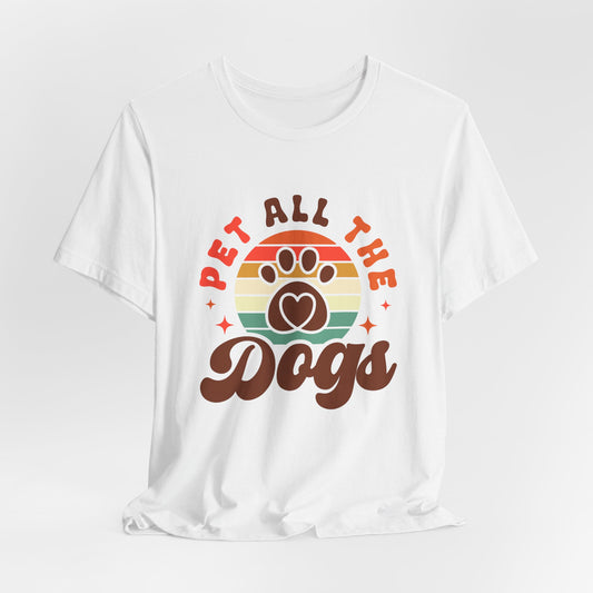 "Pet All the Dogs – Retro Paw Print Design"