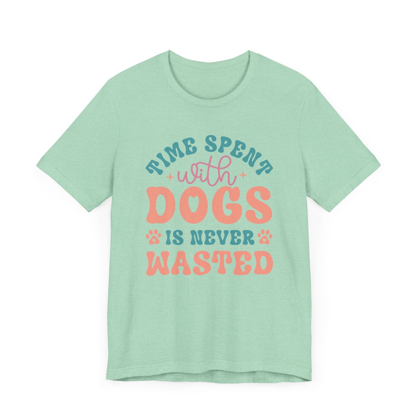 "Time spent with Dogs is never wasted – Fun Retro Dog Lover Design" - Unisex Jersey