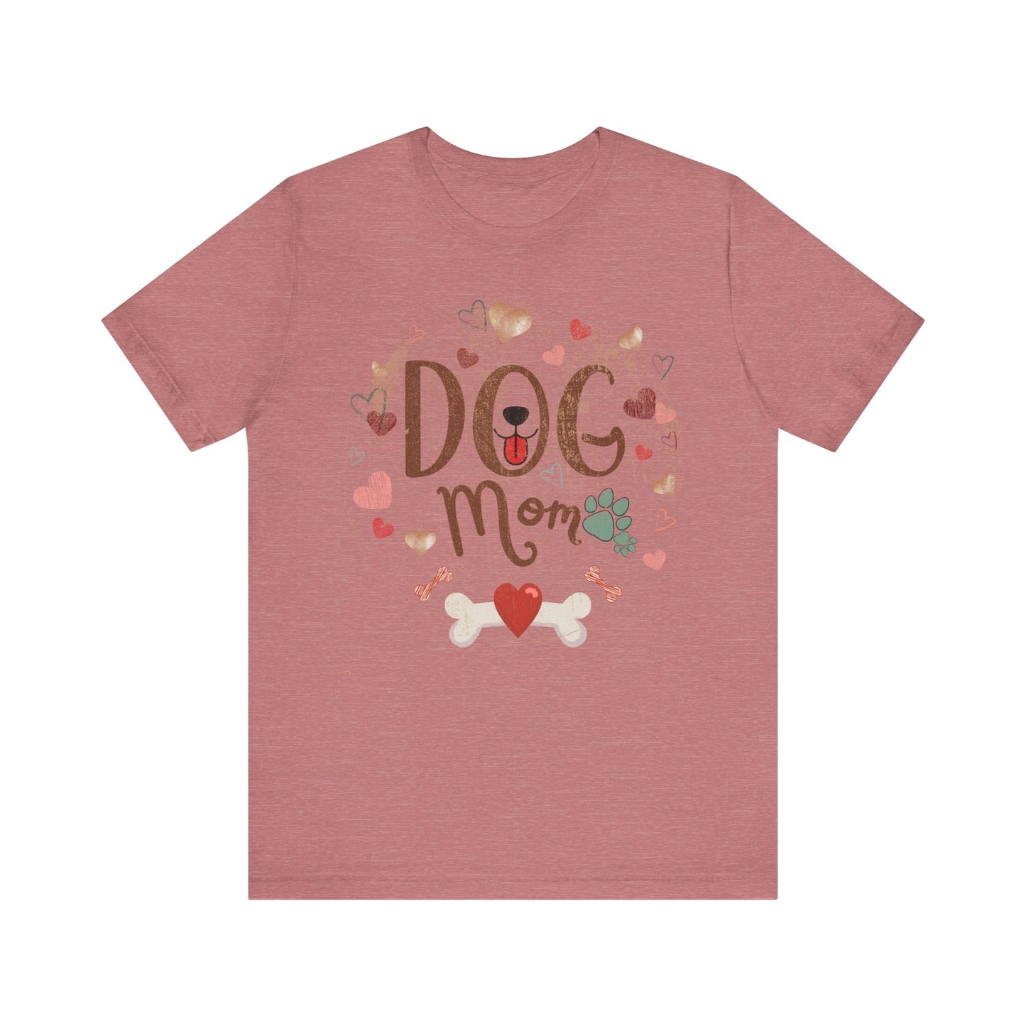 "Dog Mom – Cute Heart and Paw Print Design"