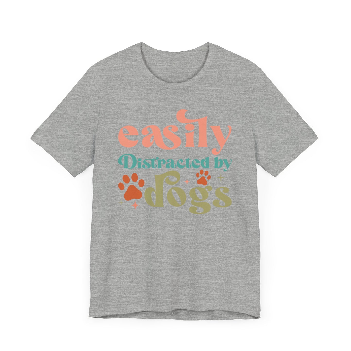 "Easily Distracted by Dogs – Fun Retro Dog Lover Design"