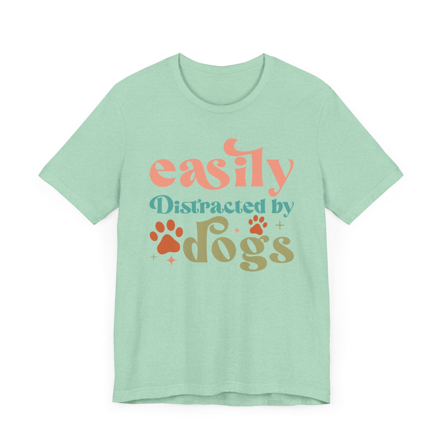 "Easily Distracted by Dogs – Fun Retro Dog Lover Design"