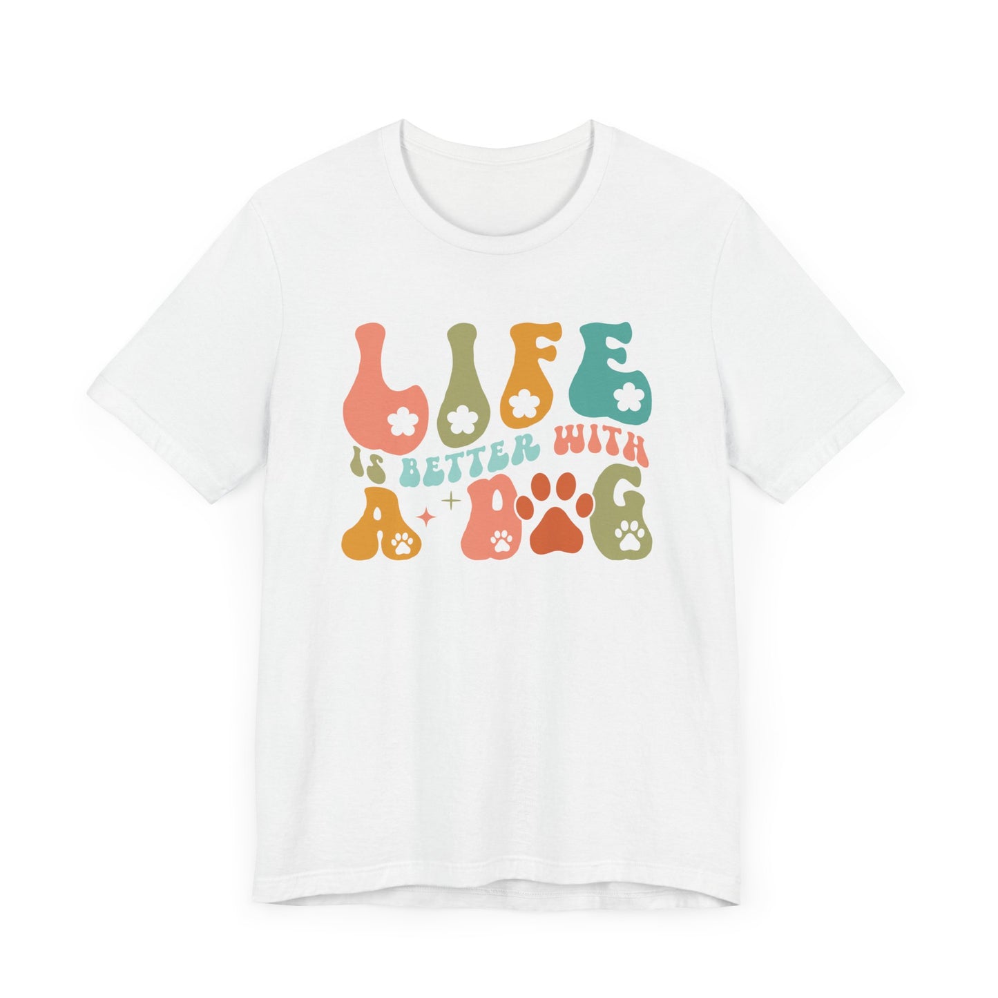 "Life is Better with a Dog – Retro Paw Print Dog Lover Design"