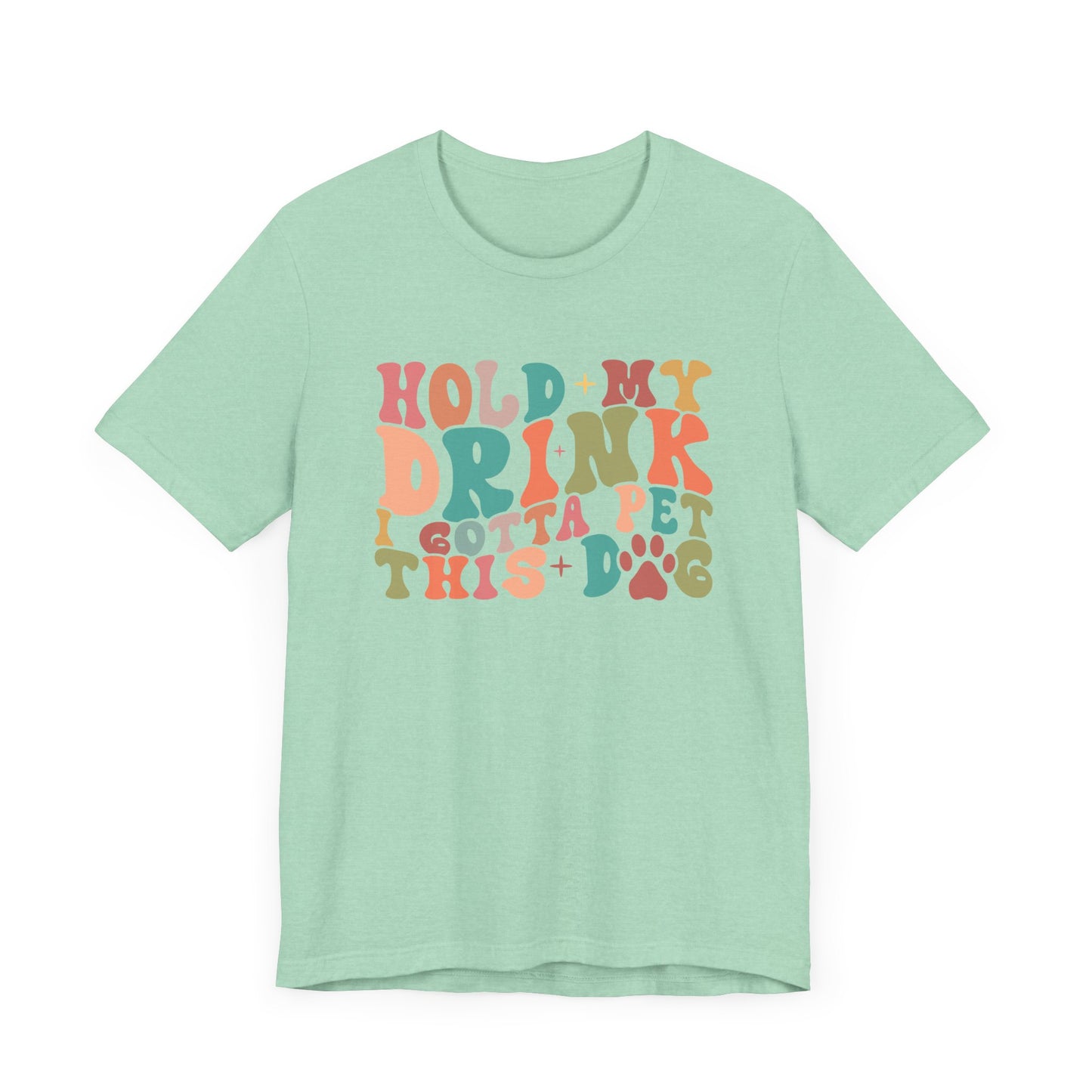 "Hold My Drink, I Gotta Pet This Dog – Fun Retro Dog Lover Design"