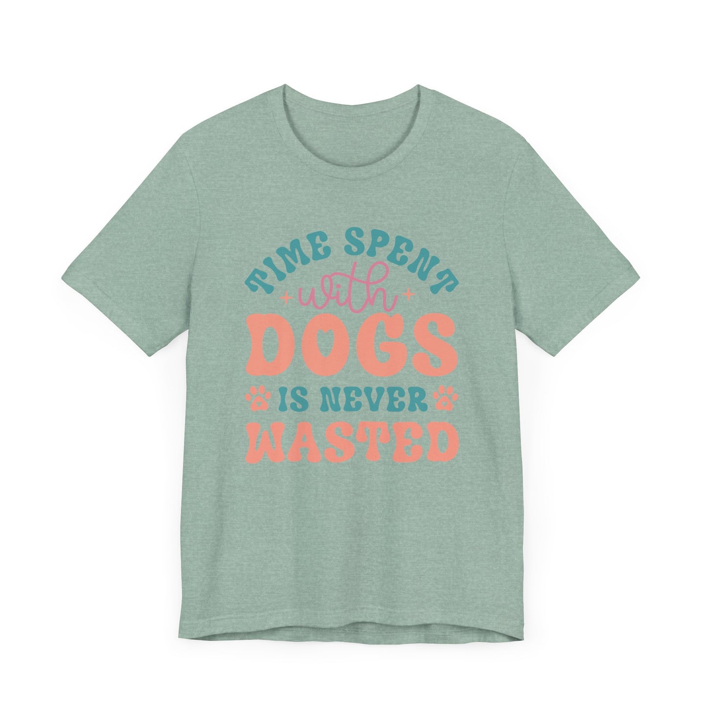 "Time spent with Dogs is never wasted – Fun Retro Dog Lover Design" - Unisex Jersey