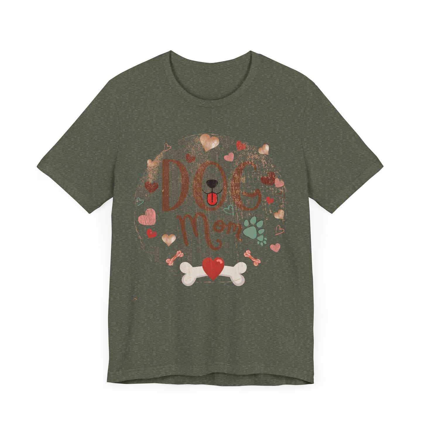 "Dog Mom – Cute Heart and Paw Print Design"