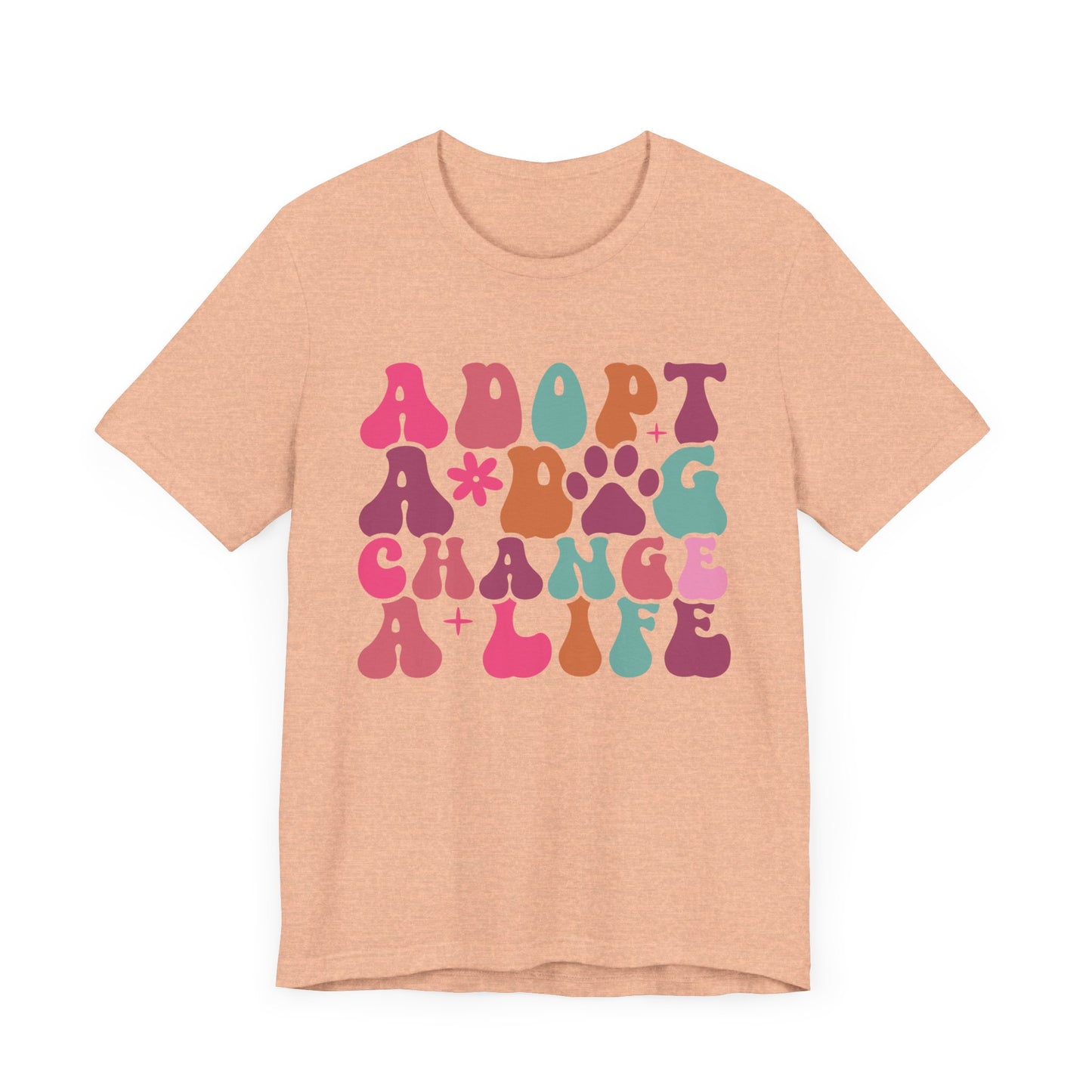 "Adopt a Dog, Change a Life – Vibrant Retro Dog Rescue Design"