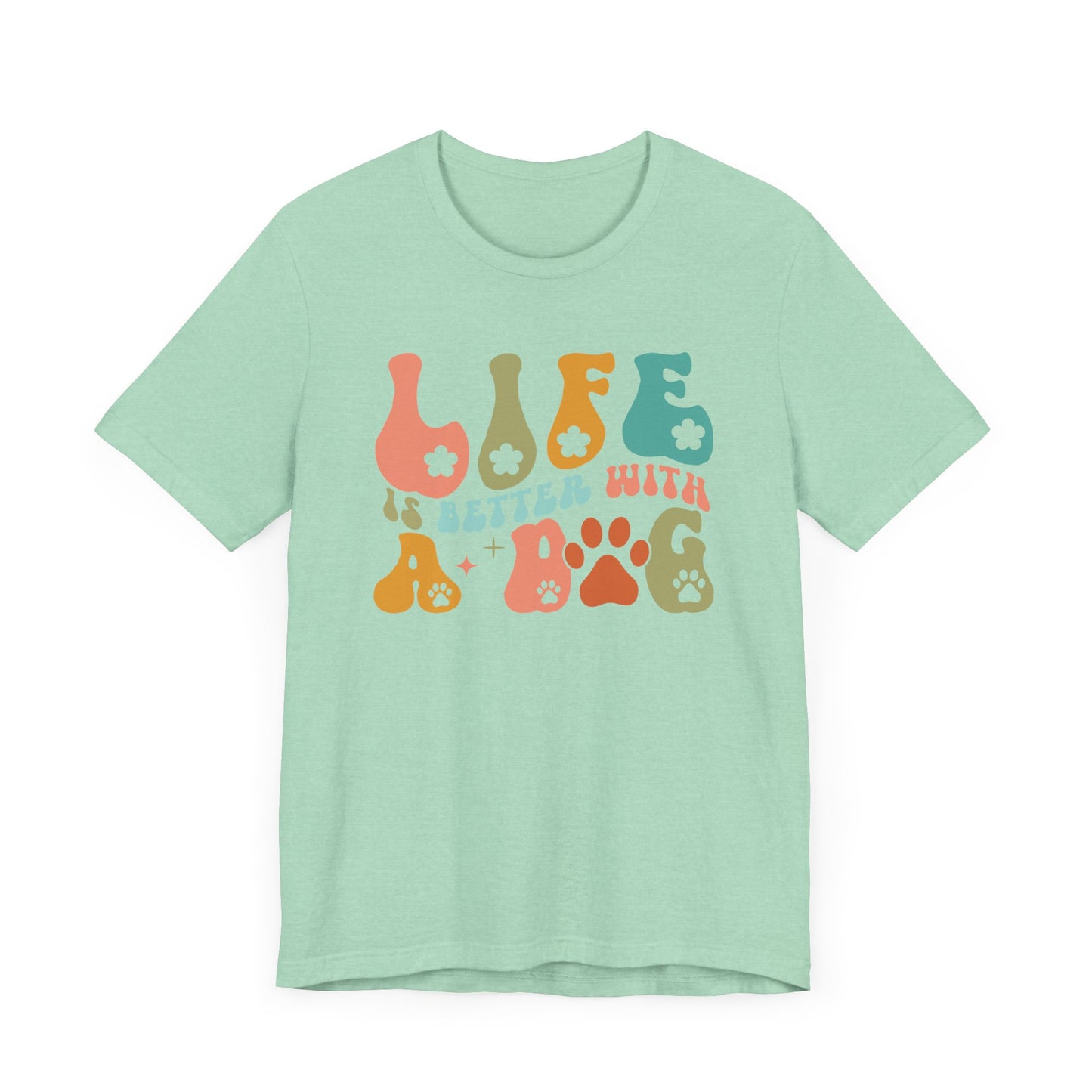 "Life is Better with a Dog – Retro Paw Print Dog Lover Design"