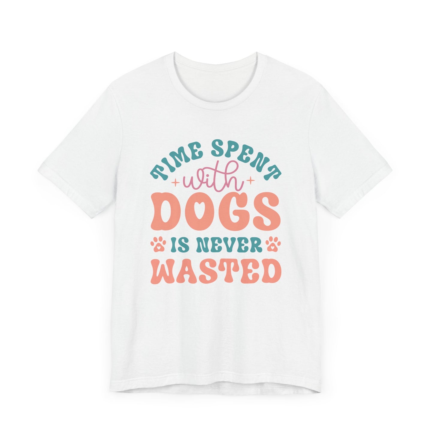 "Time spent with Dogs is never wasted – Fun Retro Dog Lover Design" - Unisex Jersey