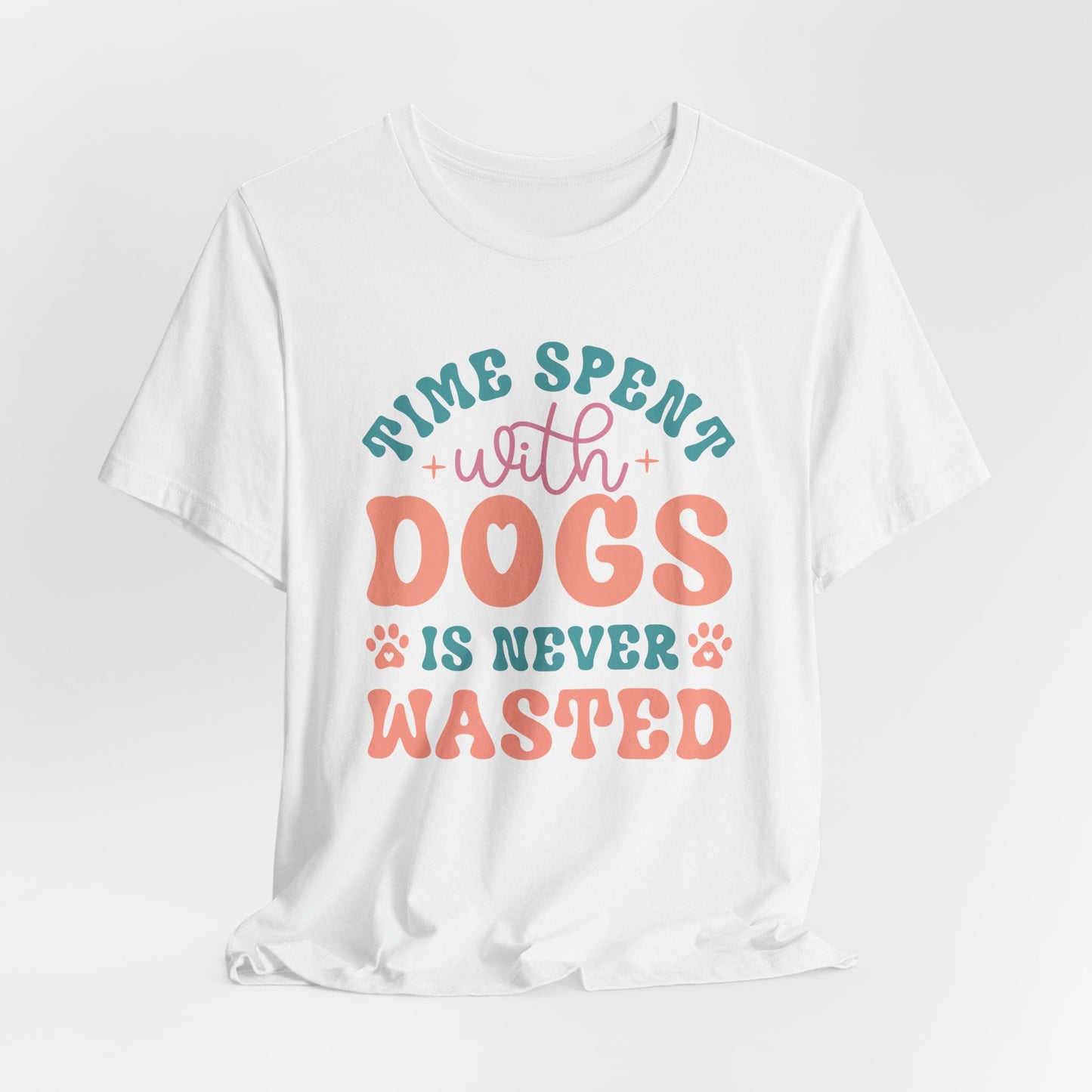 "Time spent with Dogs is never wasted – Fun Retro Dog Lover Design" - Unisex Jersey