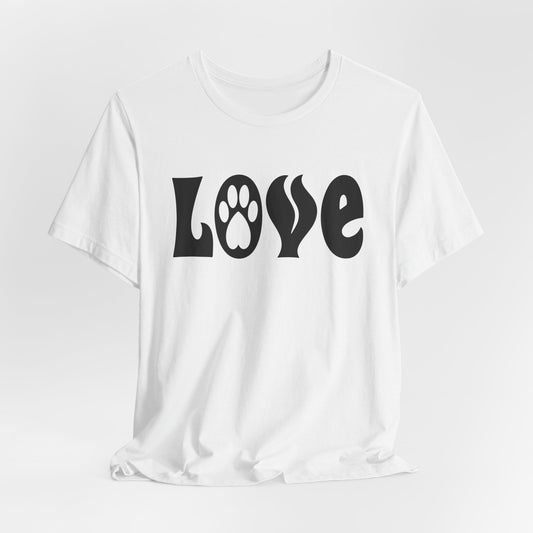 "Love Dog Mom shirt – Groovy Retro Power Design"