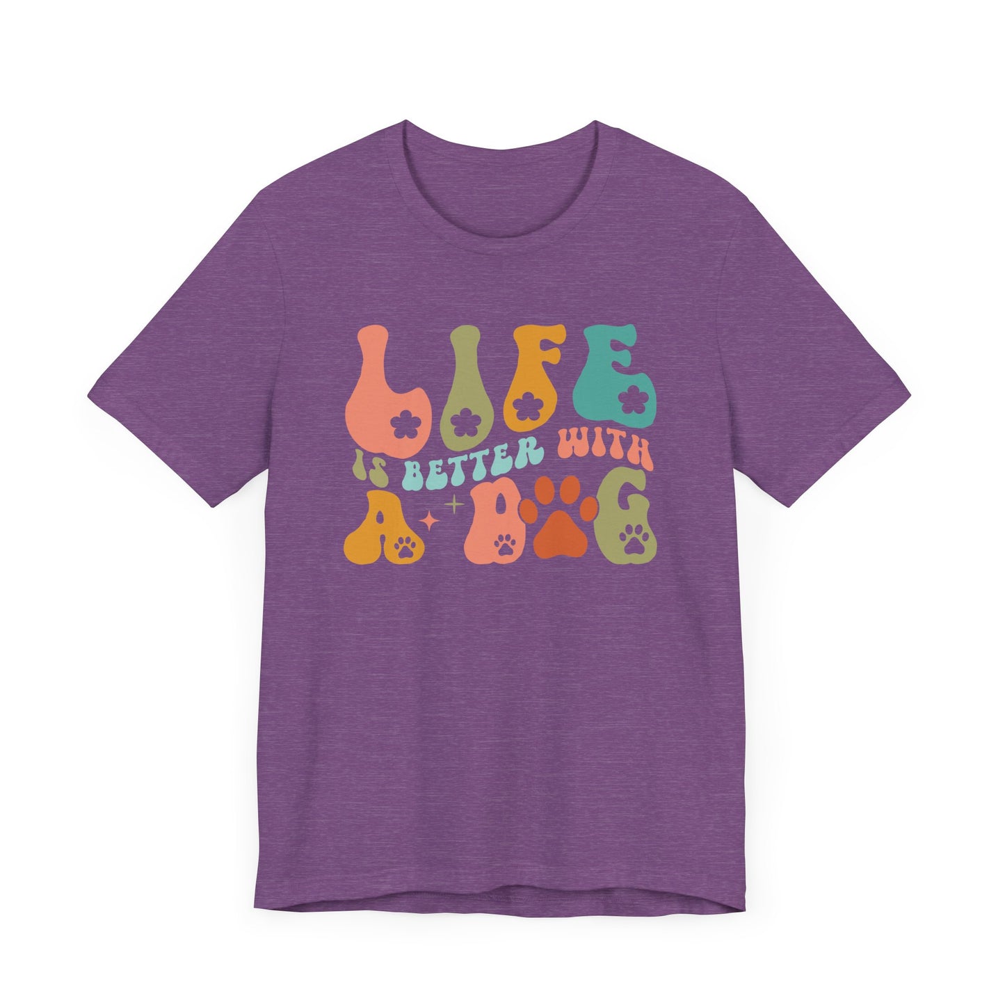 "Life is Better with a Dog – Retro Paw Print Dog Lover Design"