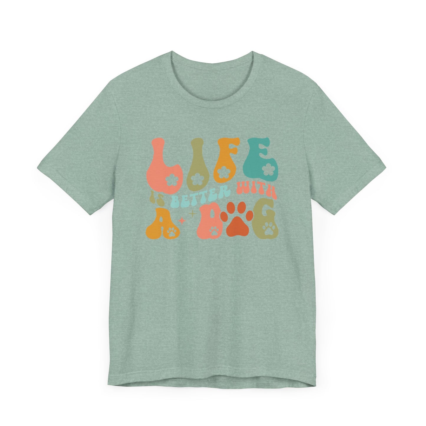 "Life is Better with a Dog – Retro Paw Print Dog Lover Design"