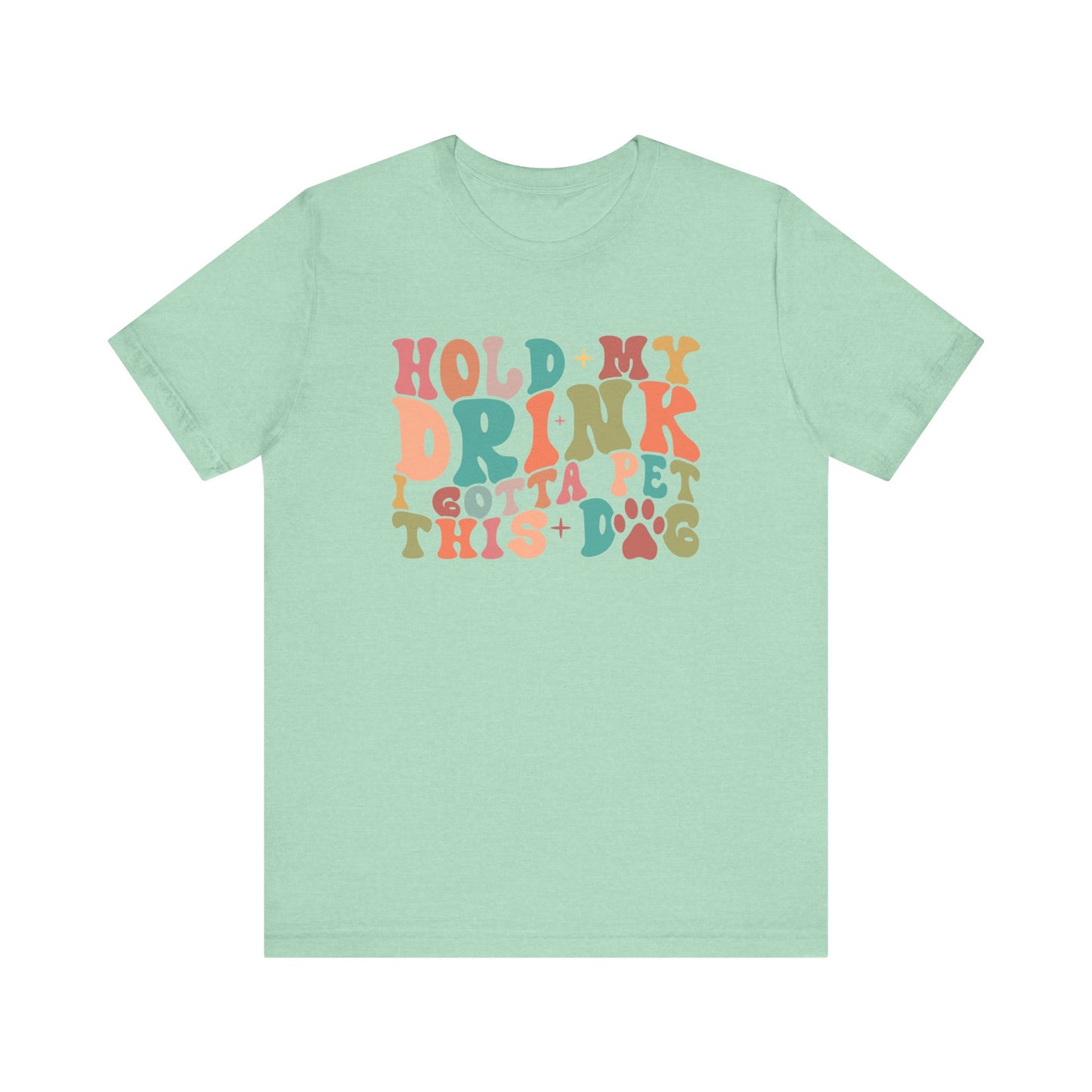 "Hold My Drink, I Gotta Pet This Dog – Fun Retro Dog Lover Design"