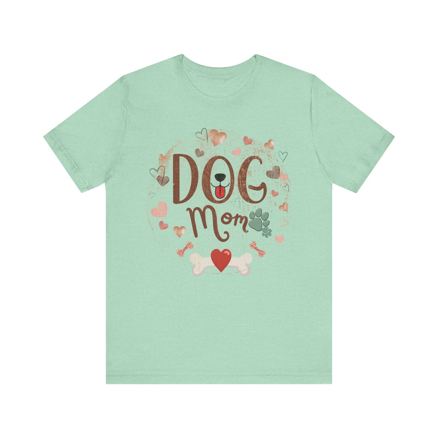 "Dog Mom – Cute Heart and Paw Print Design"