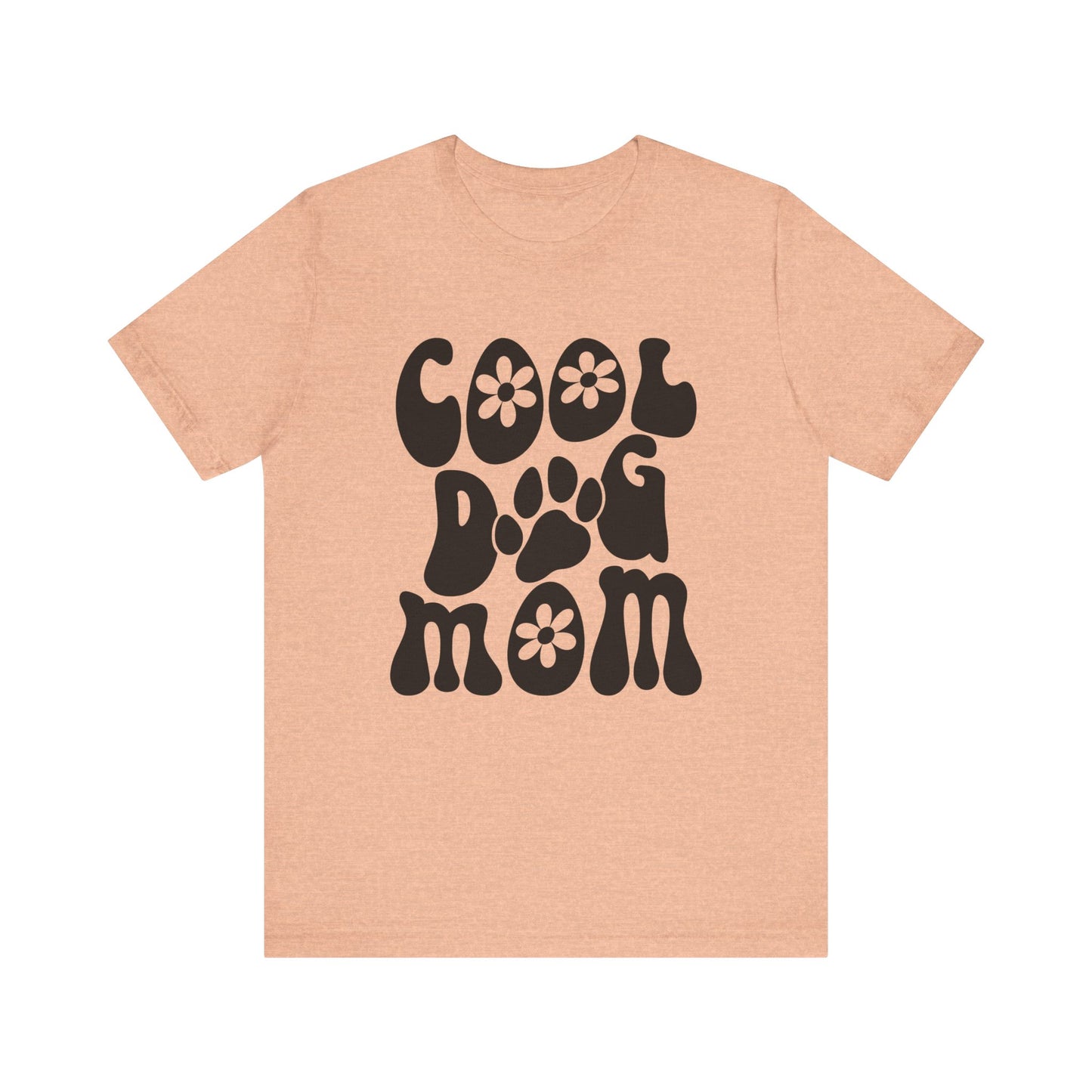 "Cool Dog Mom – Groovy Retro Flower Power Design"