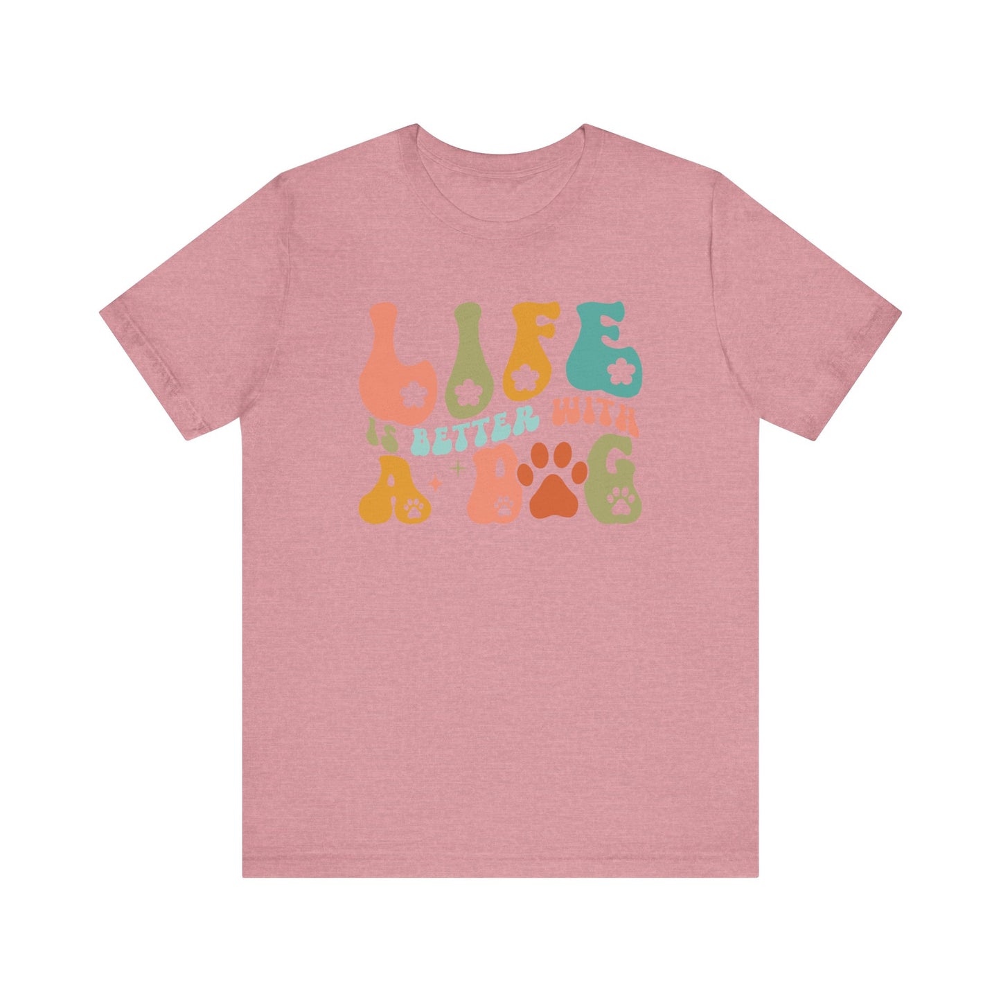 "Life is Better with a Dog – Retro Paw Print Dog Lover Design"