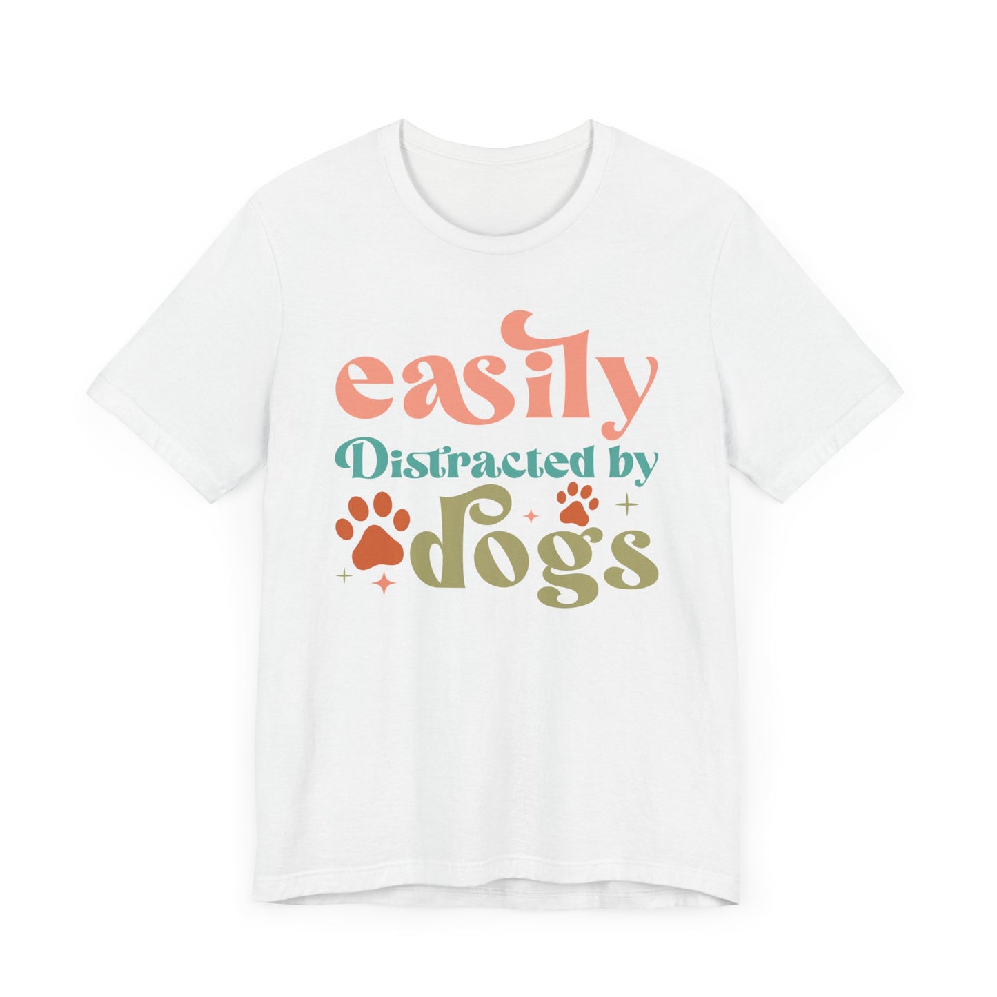 "Easily Distracted by Dogs – Fun Retro Dog Lover Design"