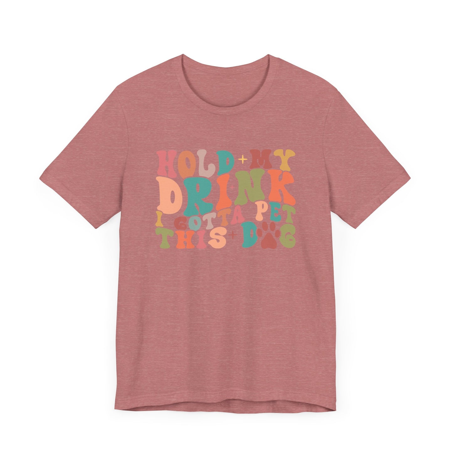 "Hold My Drink, I Gotta Pet This Dog – Fun Retro Dog Lover Design"