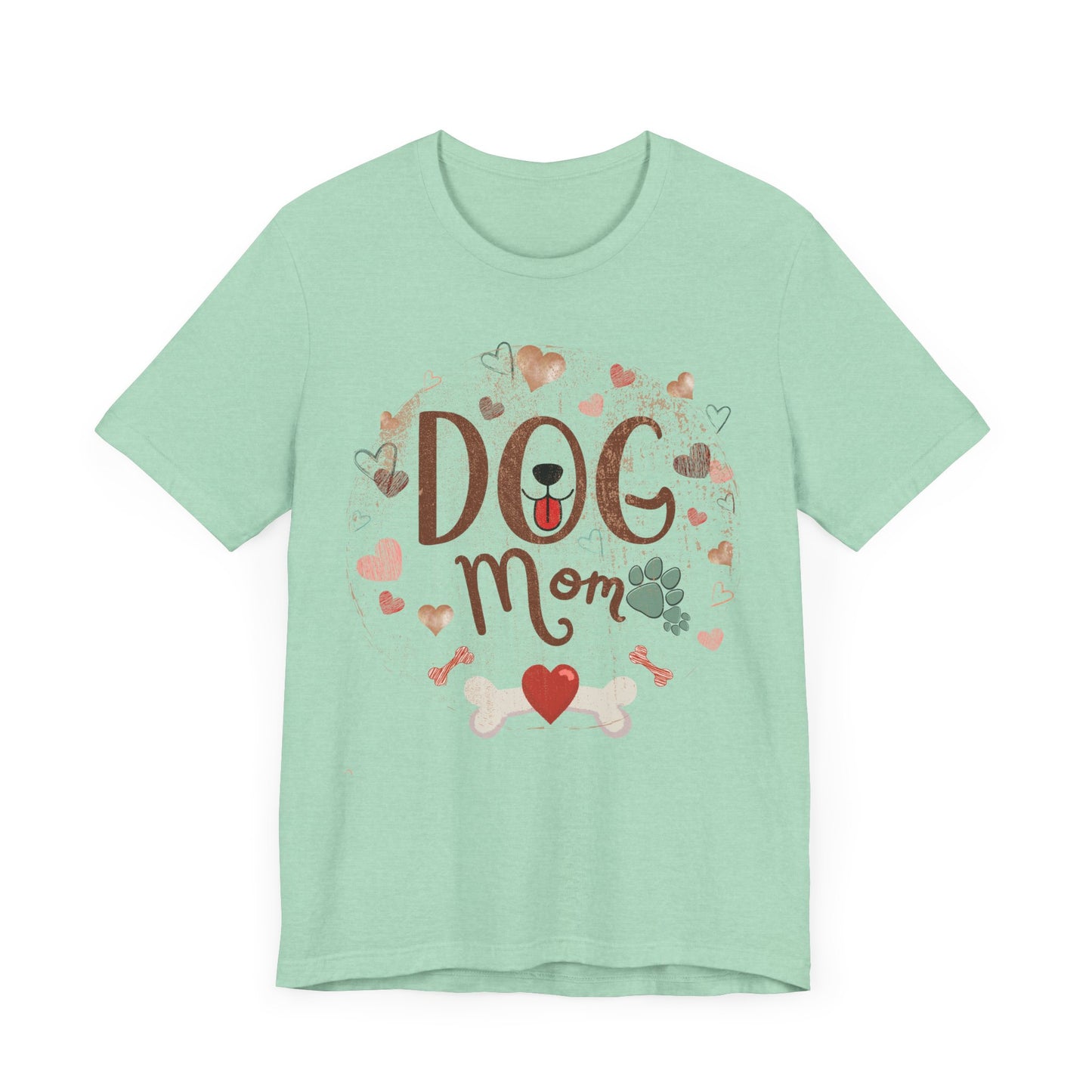 "Dog Mom – Cute Heart and Paw Print Design"