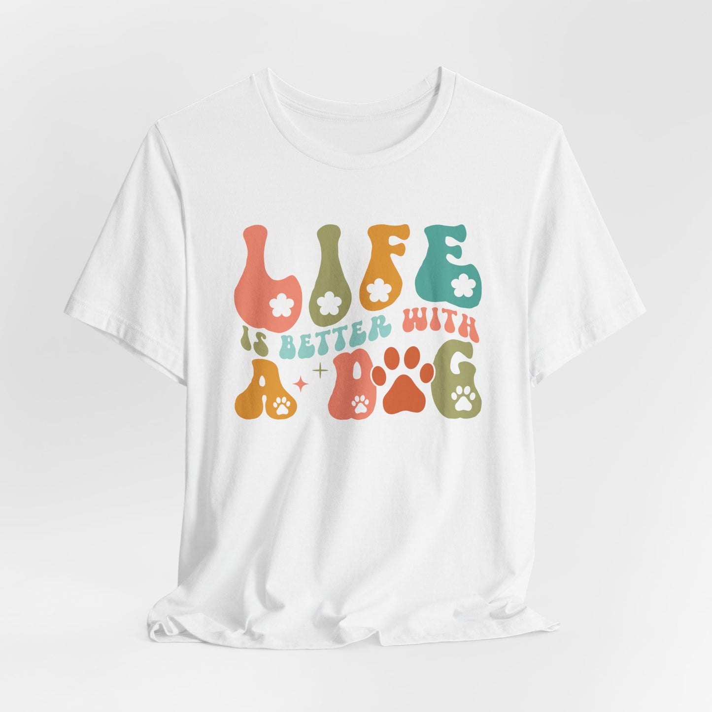 "Life is Better with a Dog – Retro Paw Print Dog Lover Design"