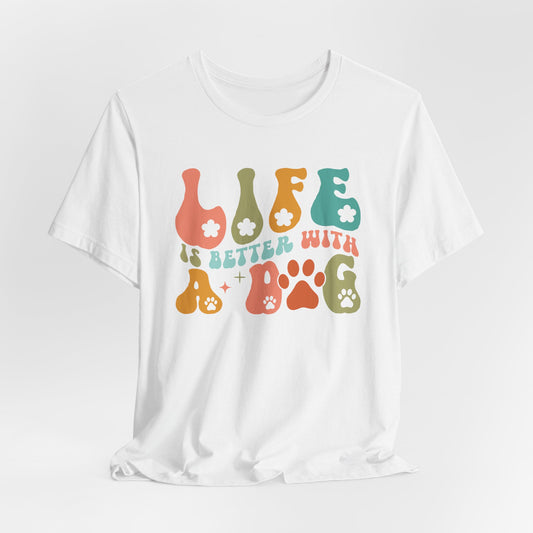 "Life is Better with a Dog – Retro Paw Print Dog Lover Design"