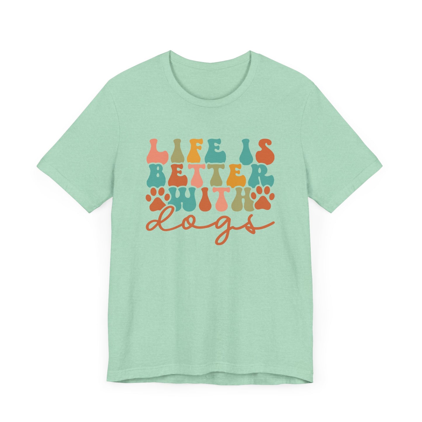 "Life is Better with Dogs – Retro Paw Print Dog Lover Design"