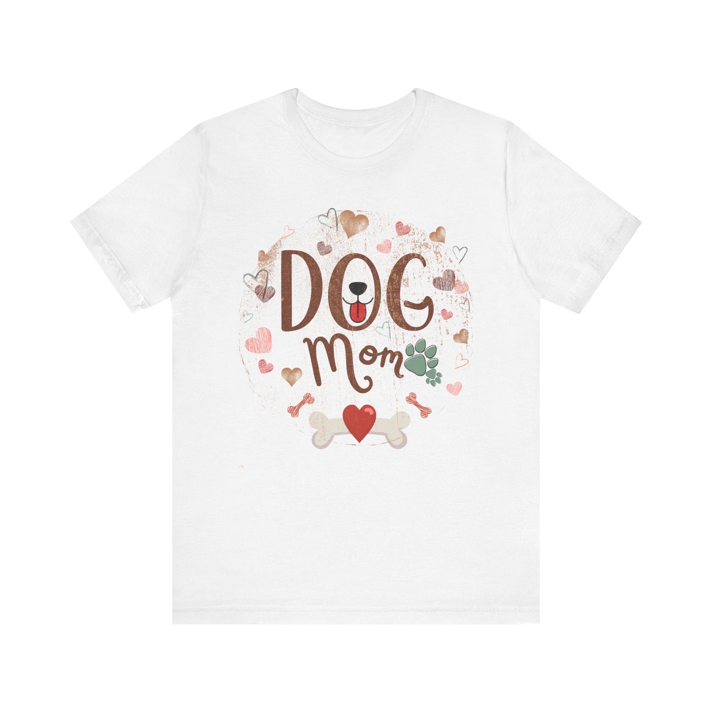 "Dog Mom – Cute Heart and Paw Print Design"