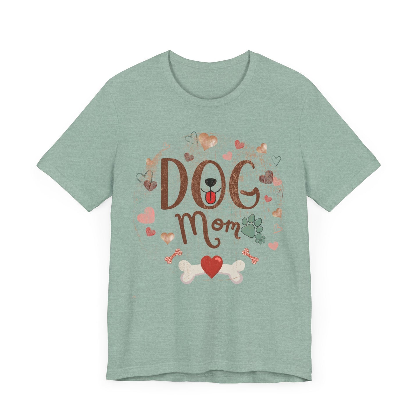 "Dog Mom – Cute Heart and Paw Print Design"