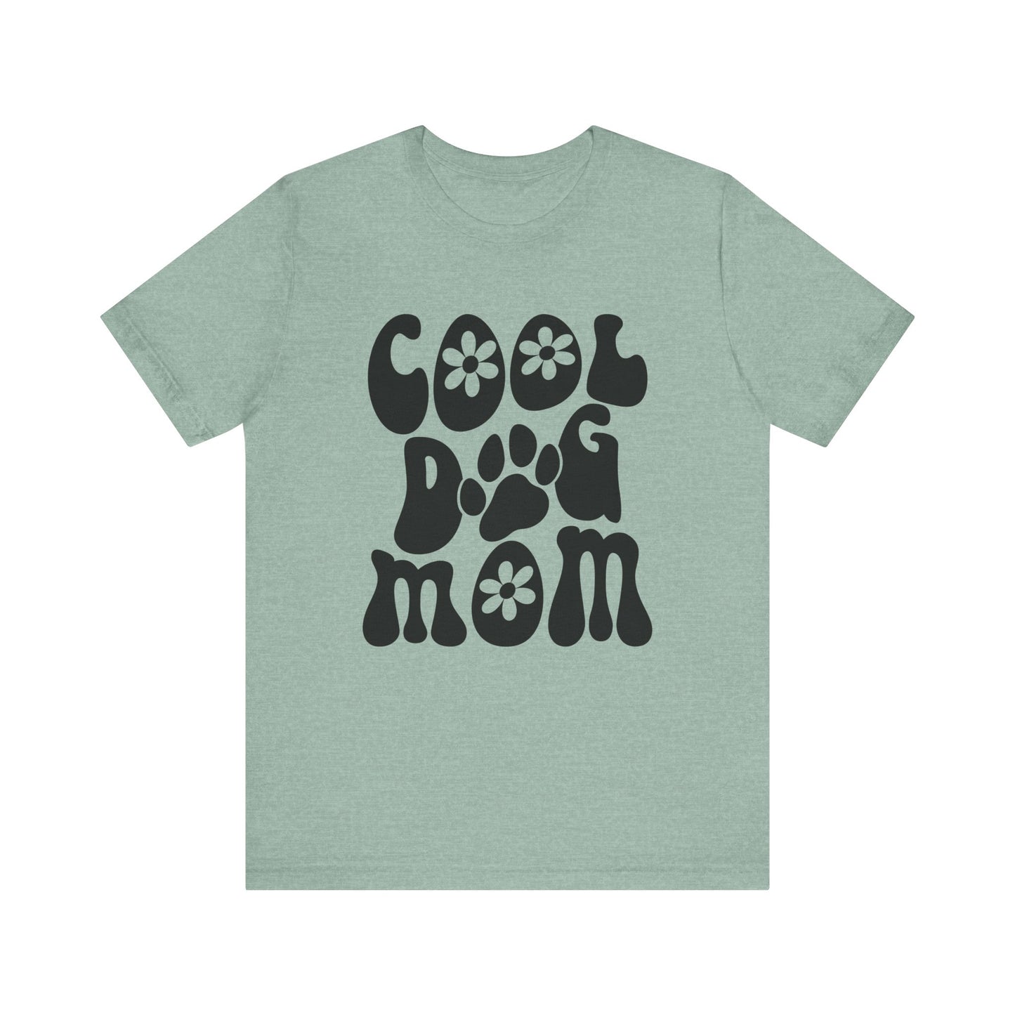 "Cool Dog Mom – Groovy Retro Flower Power Design"