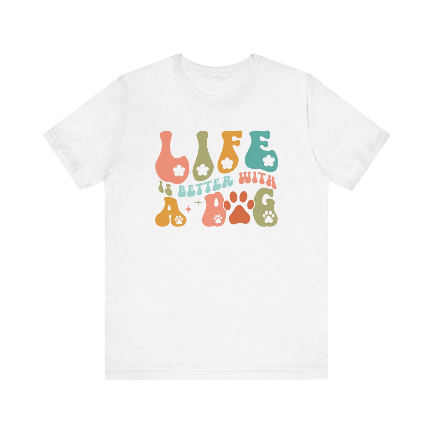 "Life is Better with a Dog – Retro Paw Print Dog Lover Design"