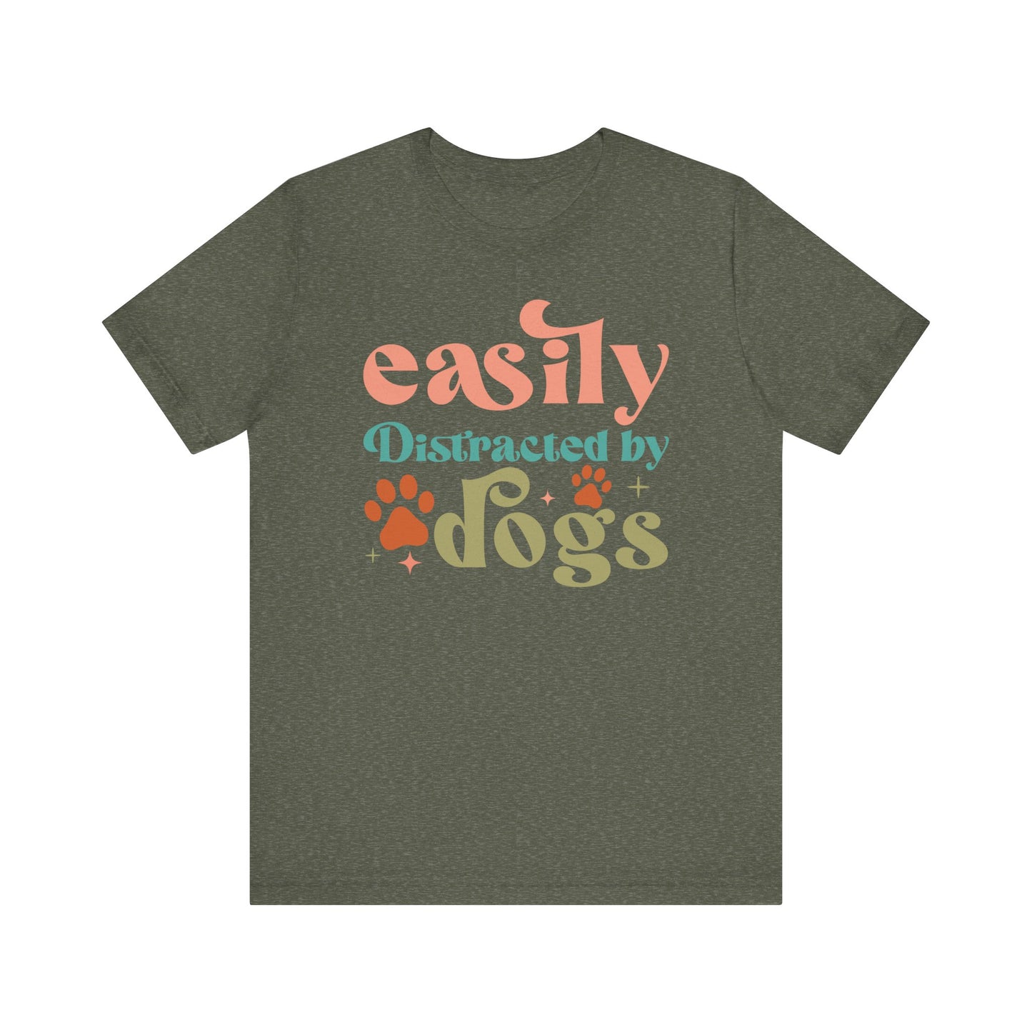 "Easily Distracted by Dogs – Fun Retro Dog Lover Design"